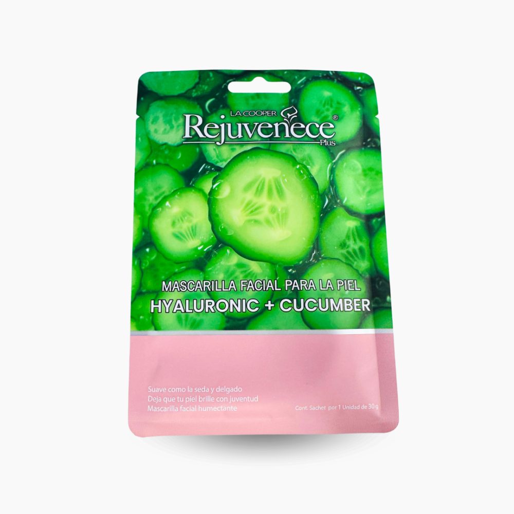 MASCARILLA FACIAL DE ACIDO HIALURONICO Y PEPINO