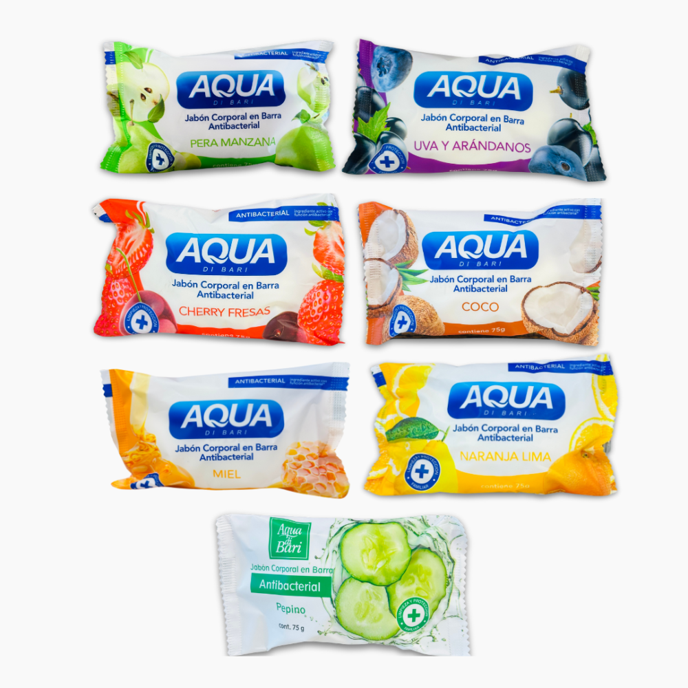 FONDO WEB (20) AQUA JABON EN BARRA ANTIBACTERIAL 75GR