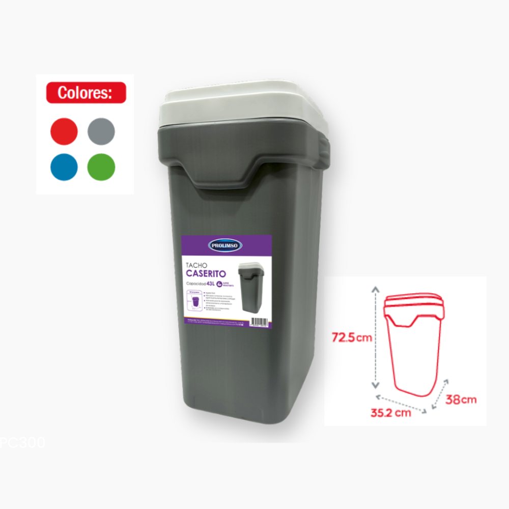 TACHO CASERITO 60L (Tapa plana)