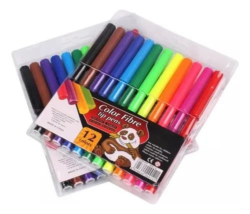 SET DE 12 PLUMONES PANDA