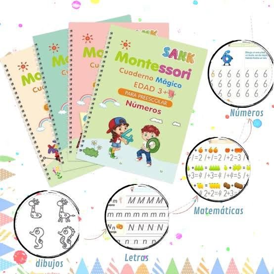 NEW SET DE 4 LIBROS EDUCATIVOS EN ESPAÑOL