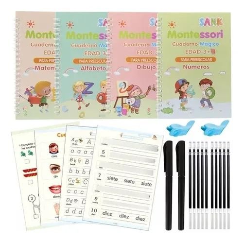 NEW SET DE 4 LIBROS EDUCATIVOS EN ESPAÑOL