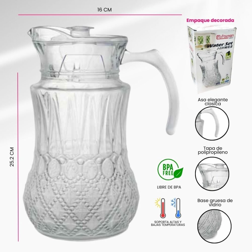 104 JARRA DE VIDRIO DE 1800 ML