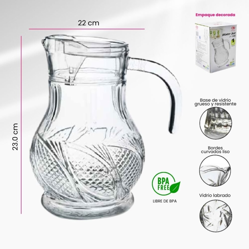 105 JARRA DE VIDRIO DE 1900 ML