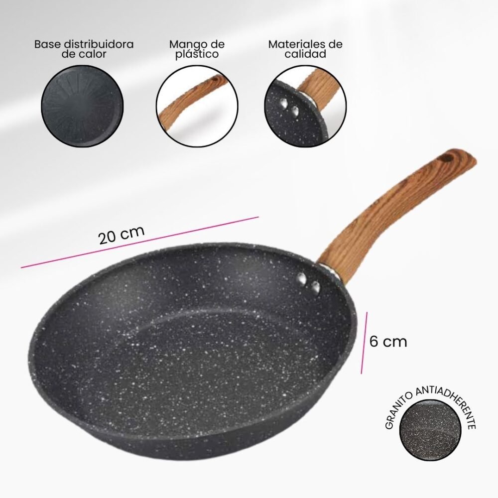 SARTEN DE 20 CM DE ACERO DE CARBONO