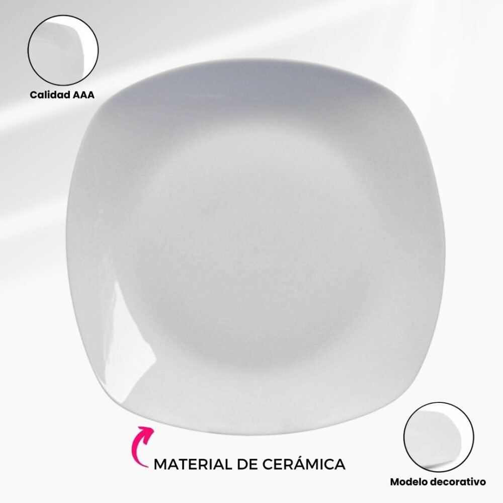 11 PLATO DE CERAMICA DE 23.4CM*23.4CM