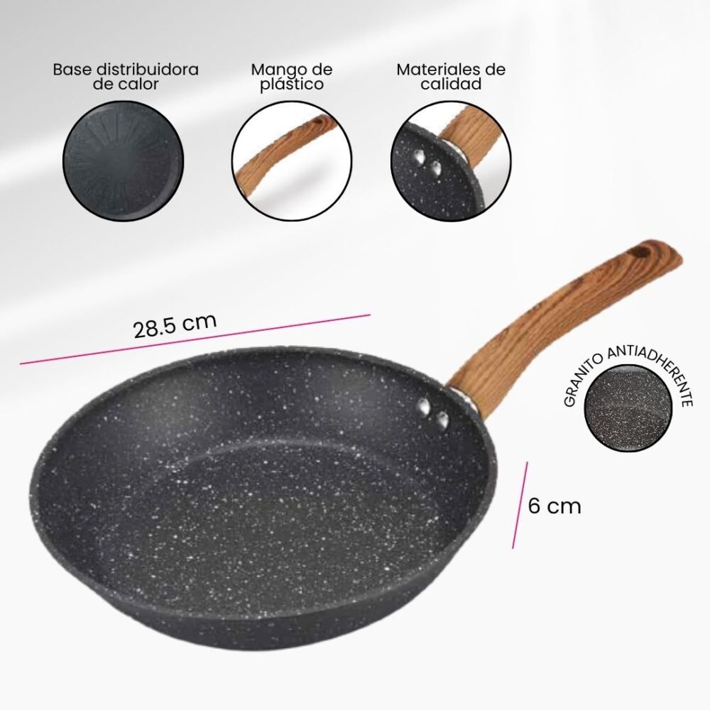 SARTEN DE 28 CM DE ACERO AL CARBONO