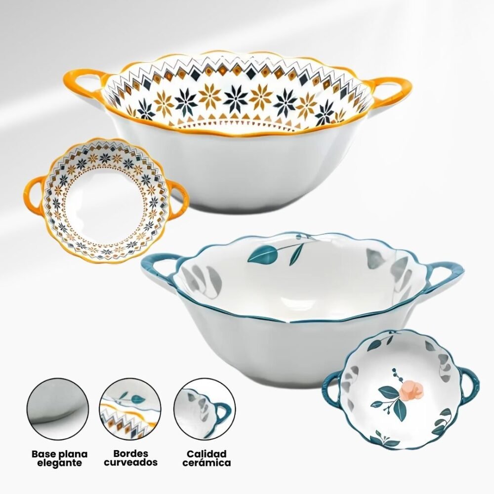 12 BOWL DE CERAMICA DE 20*16*5CM