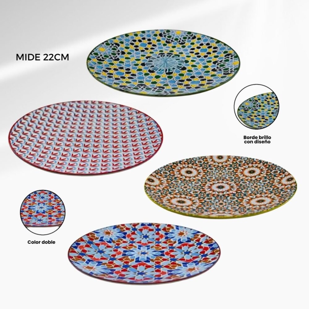 13 PLATO DE CERAMICA DE 22cm