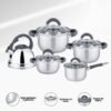 SET DE OLLAS + TETERA 9PCS COLOR NEGRO