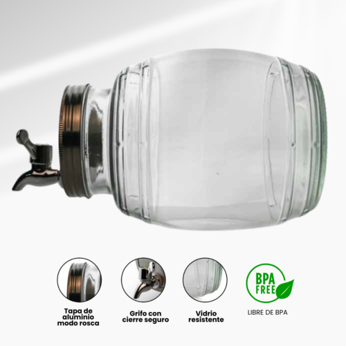 DISPENSADOR DE VIDRIO DE 3000ML