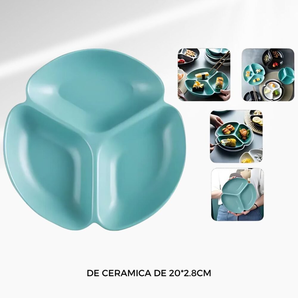 3 PLATITO CON DIVISIÓN DE CERAMICA