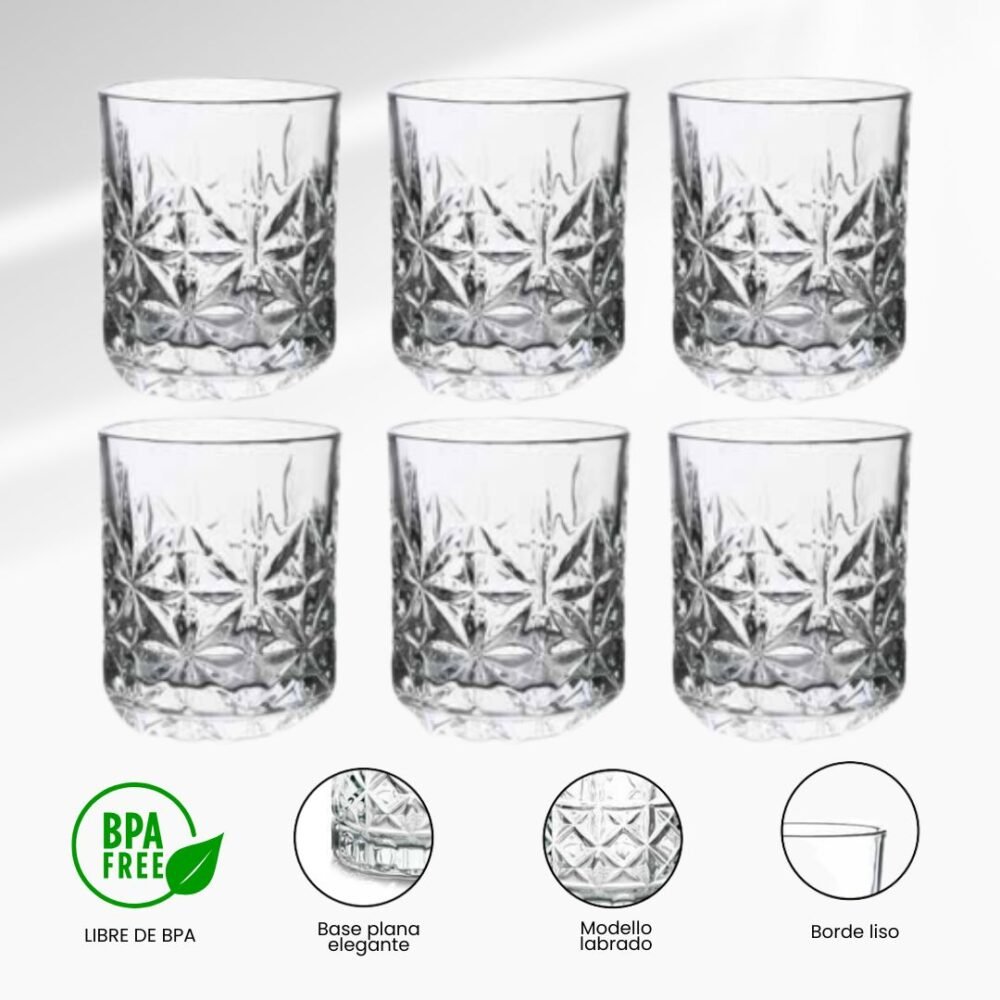 SET VASOS WISKEROS 320 ML