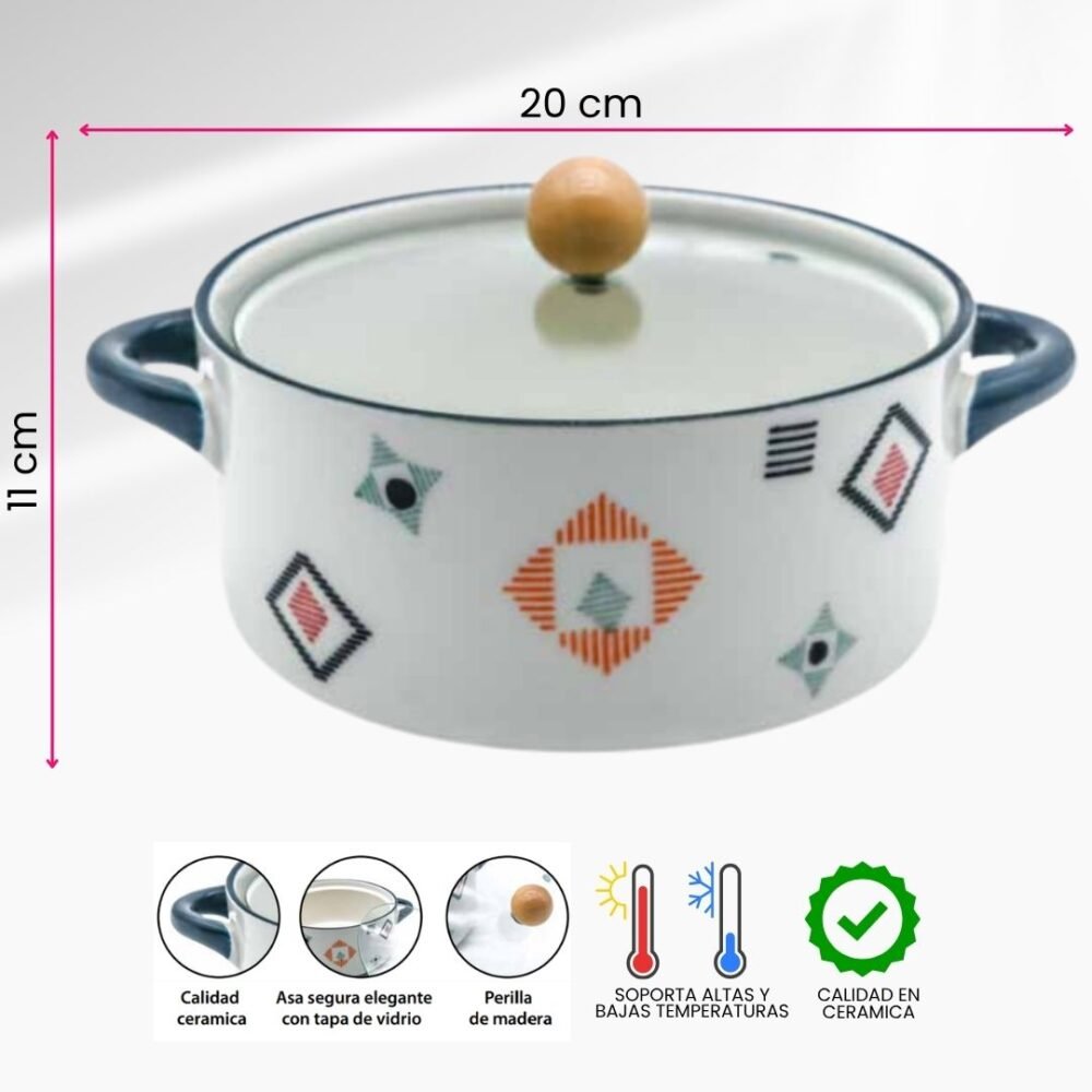 OLLA DE CERAMICA CON DISEÑOS