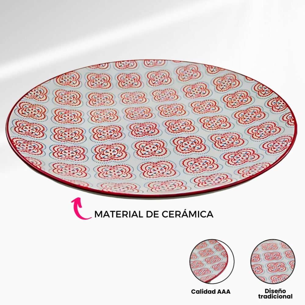 8 PLATO REDONDO DE CERAMICA