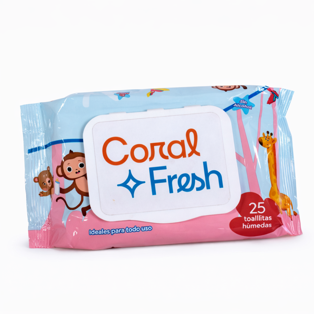 PAÑITOS HUMEDOS X25 CORAL FRESH