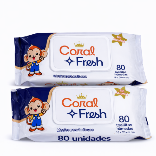 PAÑITOS HUMEDOS X80 CORAL FRESH
