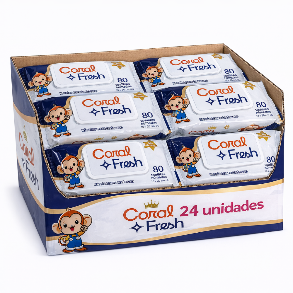 PAÑITOS HUMEDOS X80 CORAL FRESH
