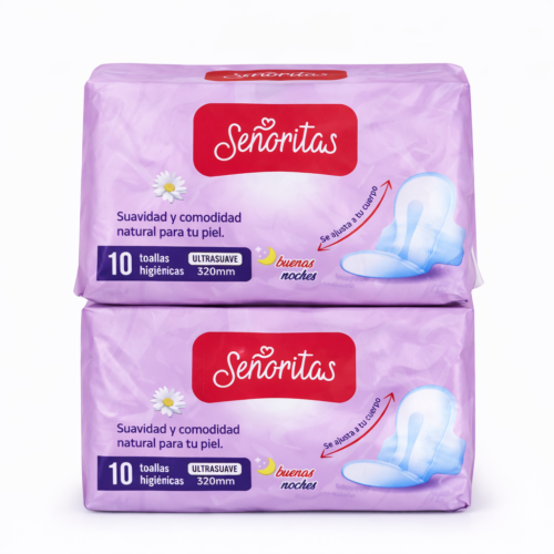 TOALLAS DE NOCHE X10 SEÑORITAS