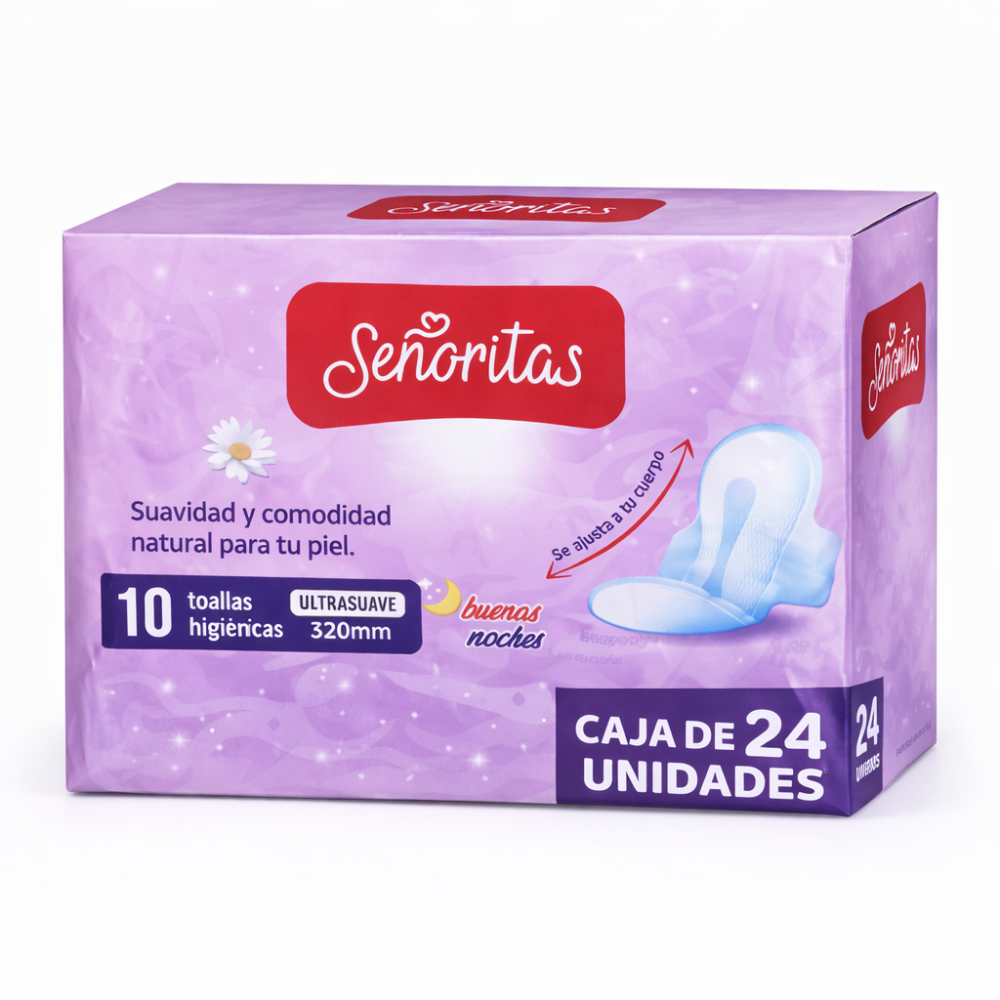 TOALLAS DE NOCHE X10 SEÑORITAS