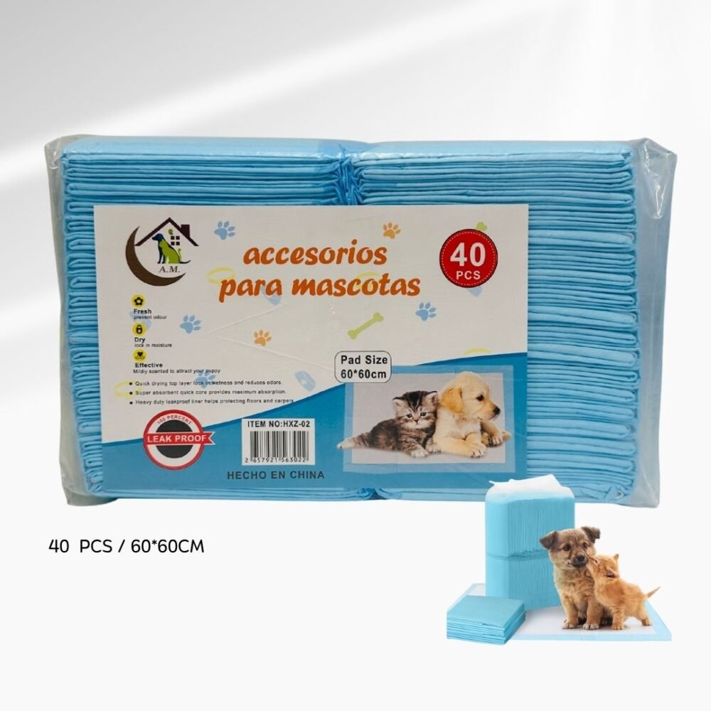 PISO PAÑALES PARA MASCOTA 60*60CM (40 PCS)