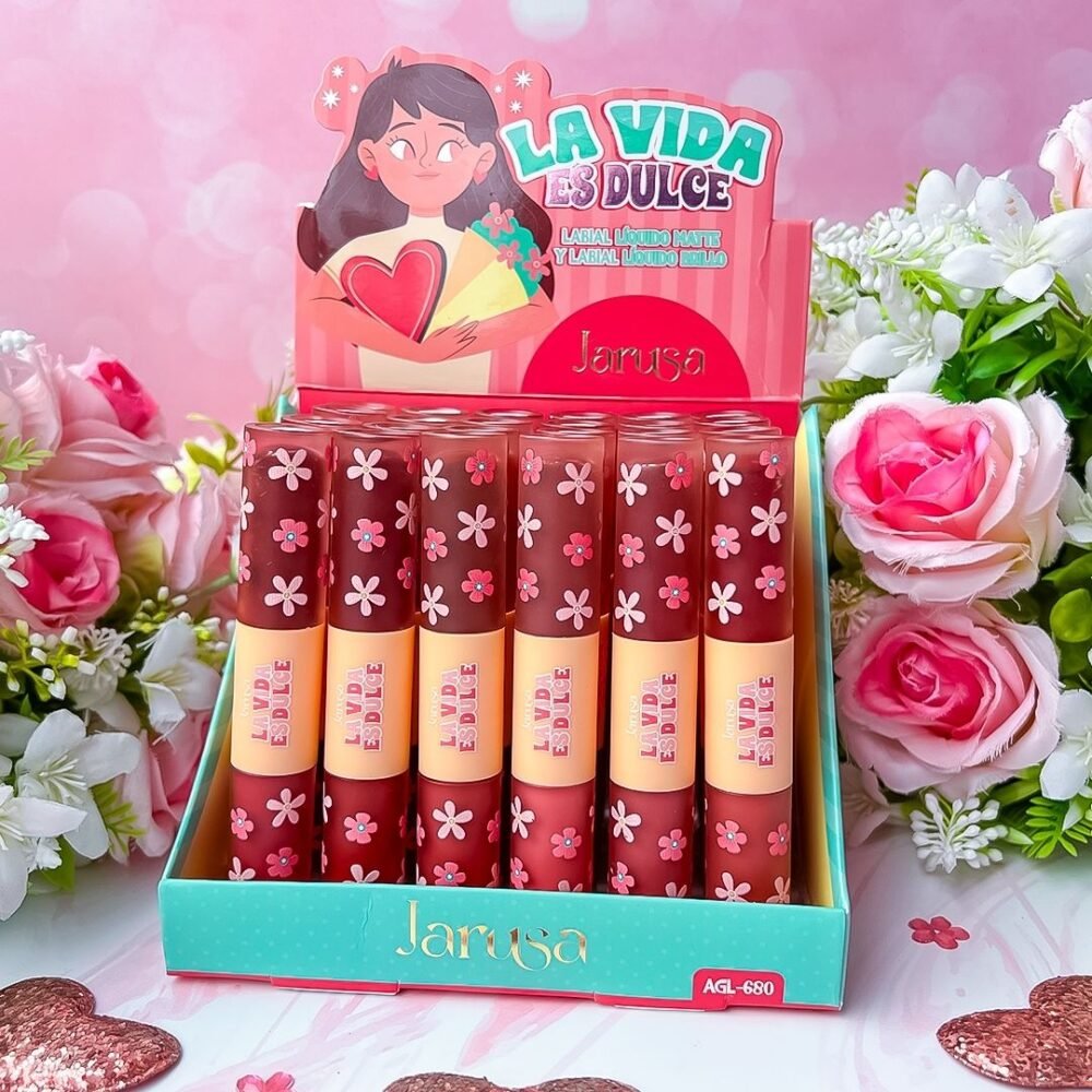 LABIAL LA VIDA ES DULCE ( EFECTO VELVET Y GLOS )