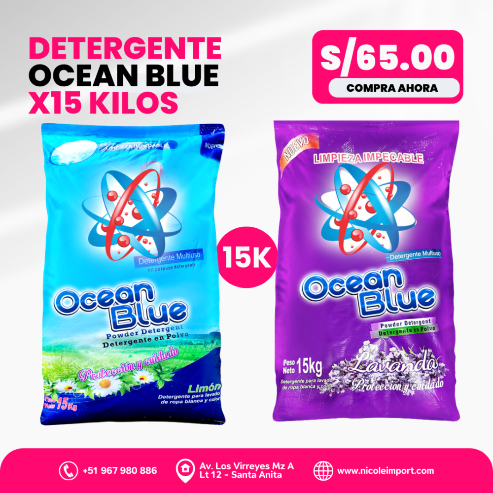 DETERGENTE OCEAN BLUE 15KILOS